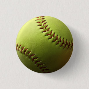 Yellow Softball Single Button