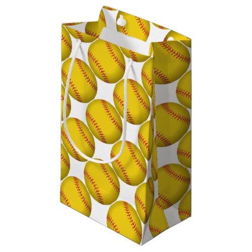 Yellow Softball Small Gift Bag