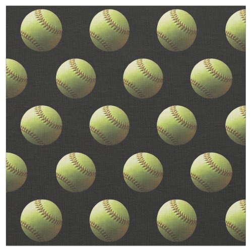 Yellow Softball Sport Ball Fabric