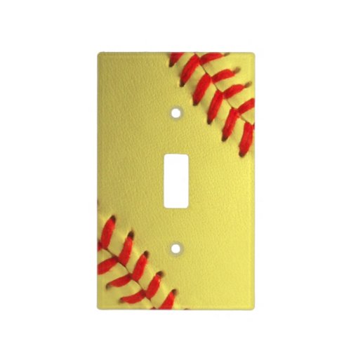Yellow Softball sport themed Light Switch Cover
