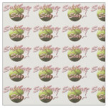 Yellow Softball Star Polkadot Fabric