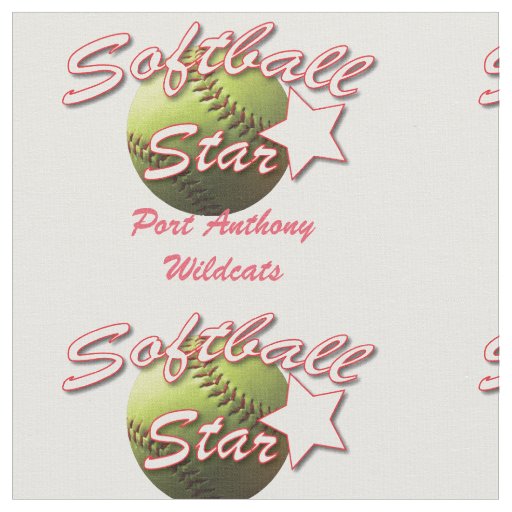 Yellow Softball Star Team Name Fabric