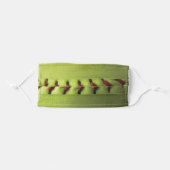 Yellow Softball Stitches Adult Cloth Face Mask (Front, Folded)