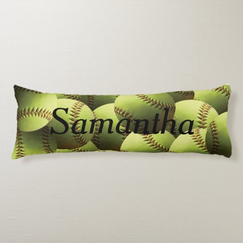 Yellow Softball Wallpaper Body Pillow