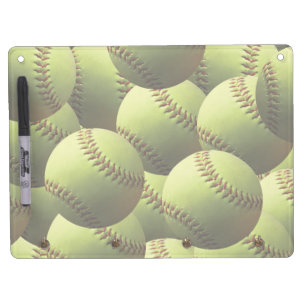 Yellow Softball Wallpaper Dry Erase Board With Keychain Holder