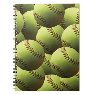 Yellow Softball Wallpaper Notebook