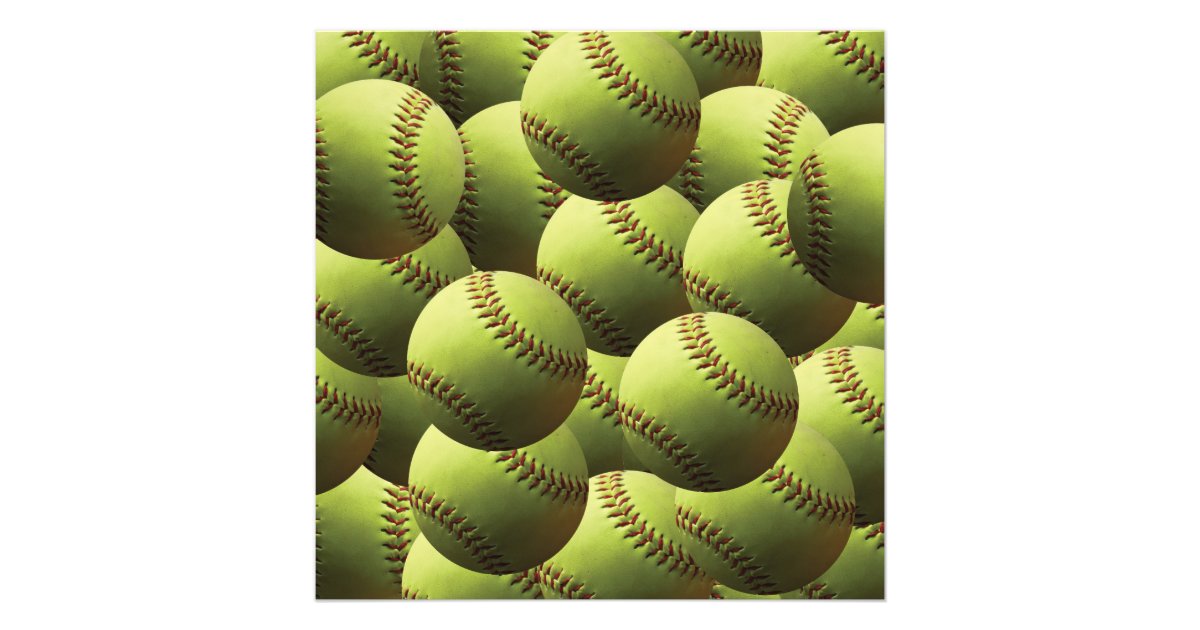 Yellow Softball Wallpaper Photo Print | Zazzle