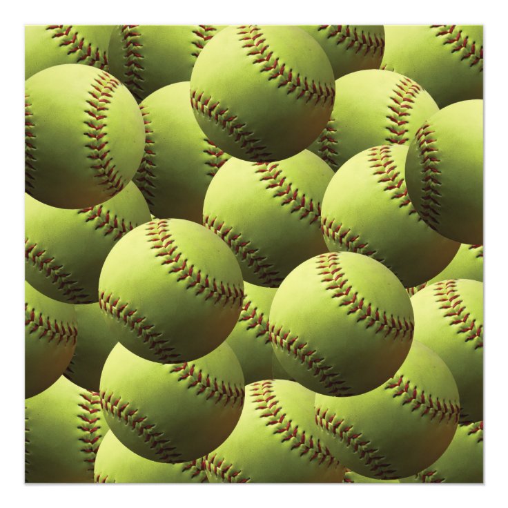 Yellow Softball Wallpaper Photo Print | Zazzle