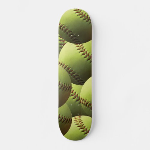 Yellow Softball Wallpaper Skateboard Deck