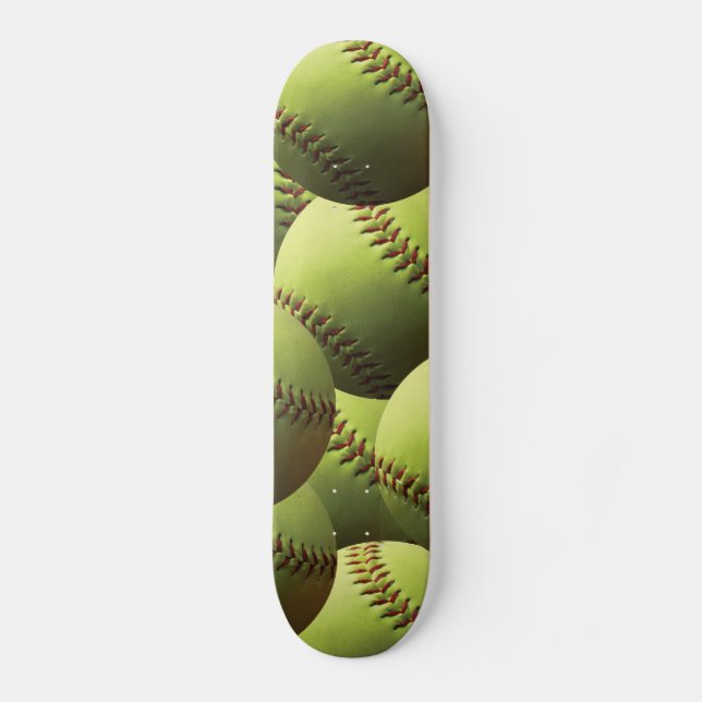 Yellow Softball Wallpaper Skateboard Deck (Front)