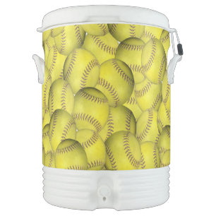 Yellow Softballs Beverage Cooler