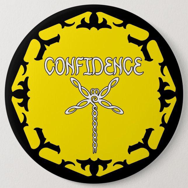 Yellow Solar Plexus Chakra Dragonfly Button (Front)