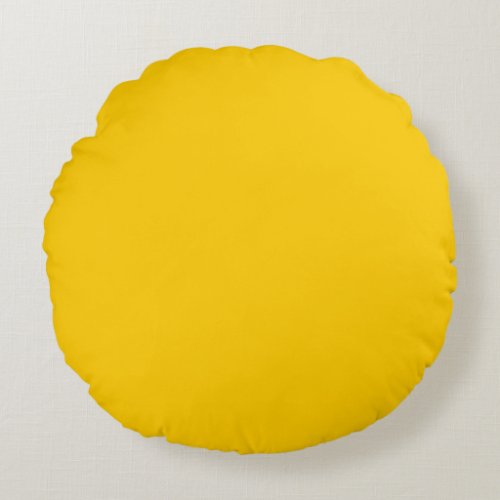 yellow solid basic plain color round pillow