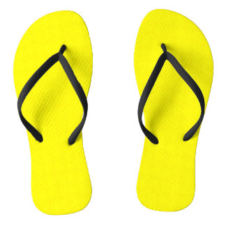 Yellow Solid Plain Flip Flops