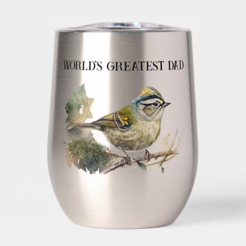 Yellow Songbird Worlds Greatest Dad Thermal Wine Tumbler
