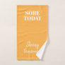 Yellow Sore Today Strong Tomorrow Workout Gym Hand Towel