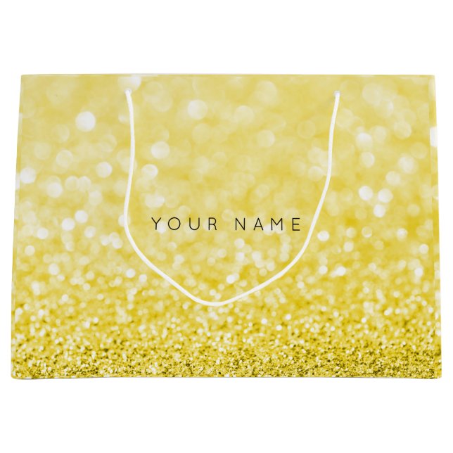 Yellow Sorrento Lemon Sun Glitter Favor Gift Bag (Front)