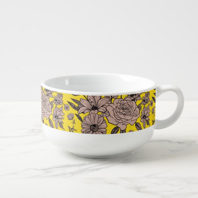 Yellow  soup mug (Left)