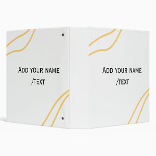 Yellow Spanish border name message text lines  3 Ring Binder