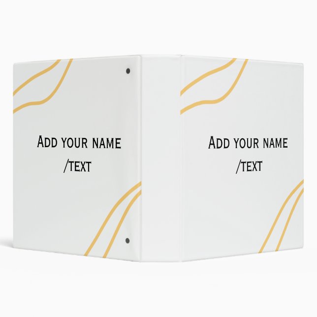 Yellow Spanish border name message text lines  3 Ring Binder (Background)