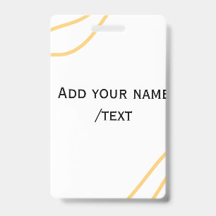 Yellow Spanish border name message text lines Badge
