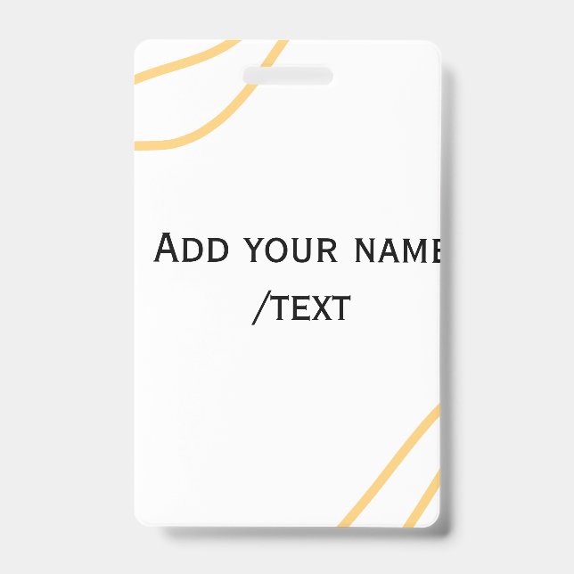 Yellow Spanish border name message text lines  Badge (Front)