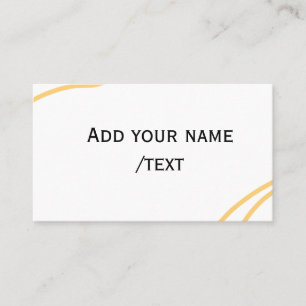 Yellow Spanish border name message text lines  Business Card