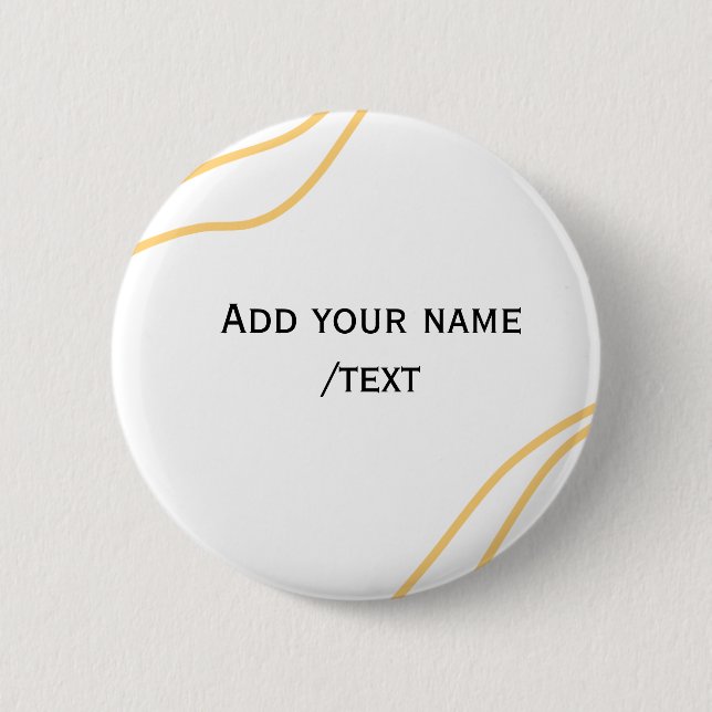 Yellow Spanish border name message text lines  Button (Front)