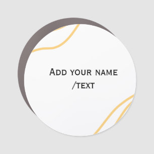 Yellow Spanish border name message text lines  Car Magnet