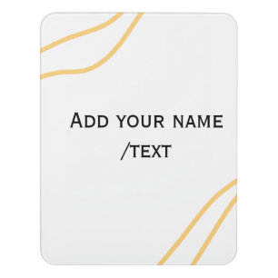 Yellow Spanish border name message text lines Door Sign