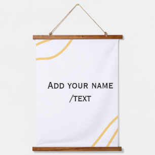 Yellow Spanish border name message text lines Hanging Tapestry