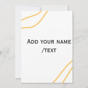 Yellow Spanish border name message text lines Holiday Card