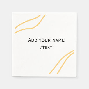 Yellow Spanish border name message text lines Napkins