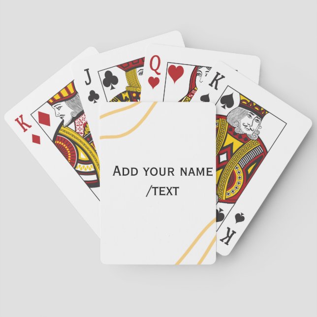Yellow Spanish border name message text lines  Poker Cards (Back)