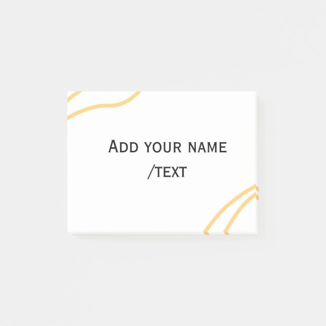 Yellow Spanish border name message text lines  Post-it Notes (Front)