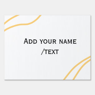 Yellow Spanish border name message text lines Sign