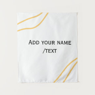 Yellow Spanish border name message text lines Tapestry