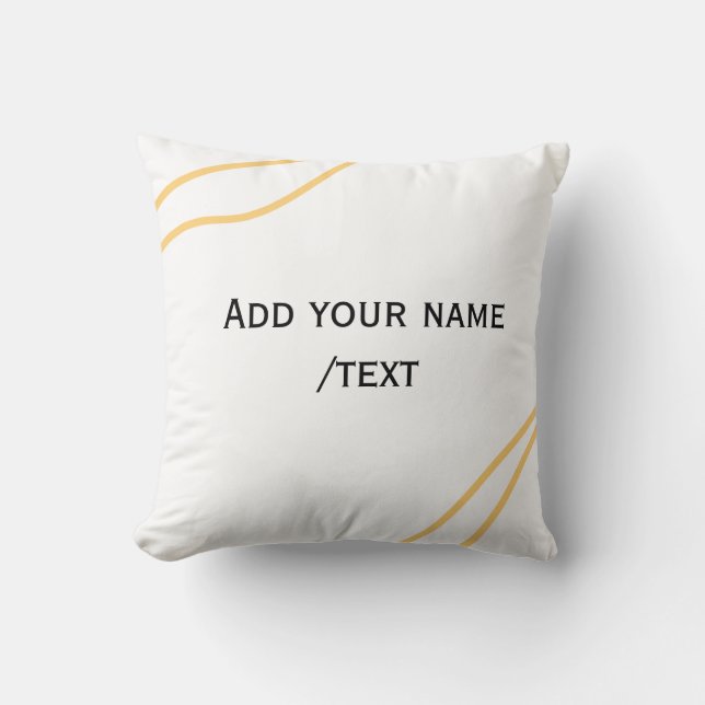 Yellow Spanish border name message text lines  Throw Pillow (Front)