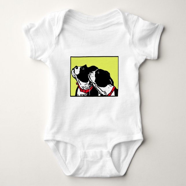 yellow spanky and petey baby bodysuit (Front)