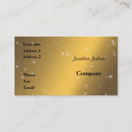 Customizable Yellow sparkles business card templates