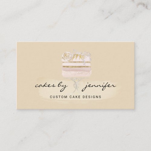 Yellow specialty artisan cake bakery cupcake shop business card