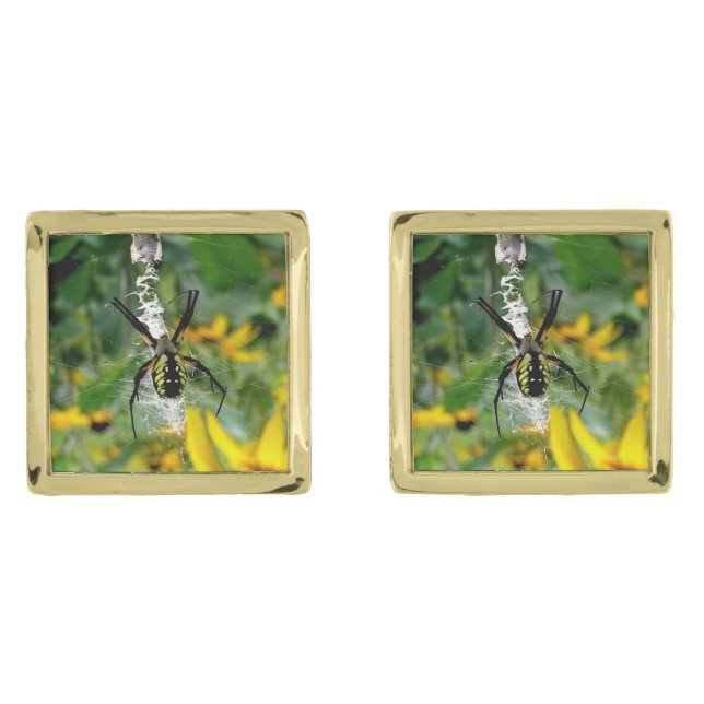 Yellow Spider Cufflinks (Front)