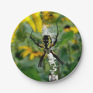 Yellow Spider Paper Plates
