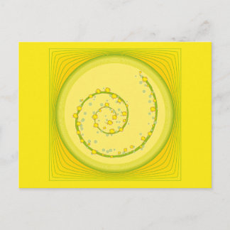 Yellow Spiral Design Postcard