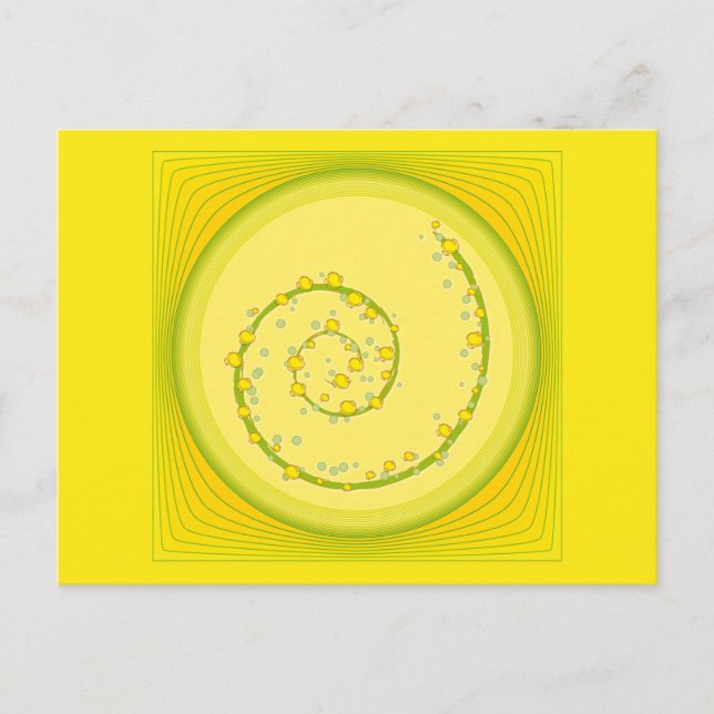 Yellow Spiral Design Postcard (Front)