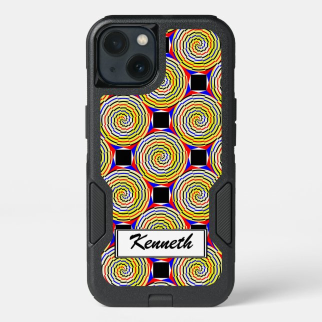 Yellow Spirals by Kenneth Yoncich Otterbox iPhone Case (Back)