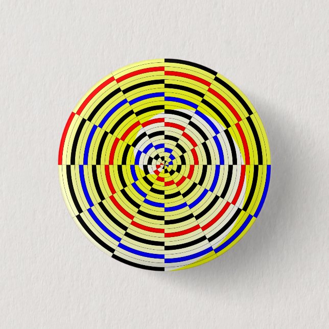 Yellow Spirals by Kenneth Yoncich Pinback Button (Front)