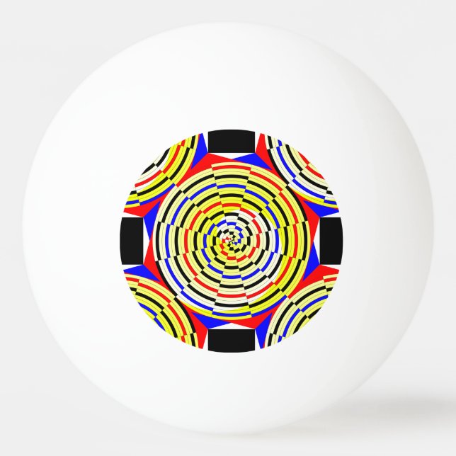 Yellow Spirals by Kenneth Yoncich Ping-Pong Ball (Front)