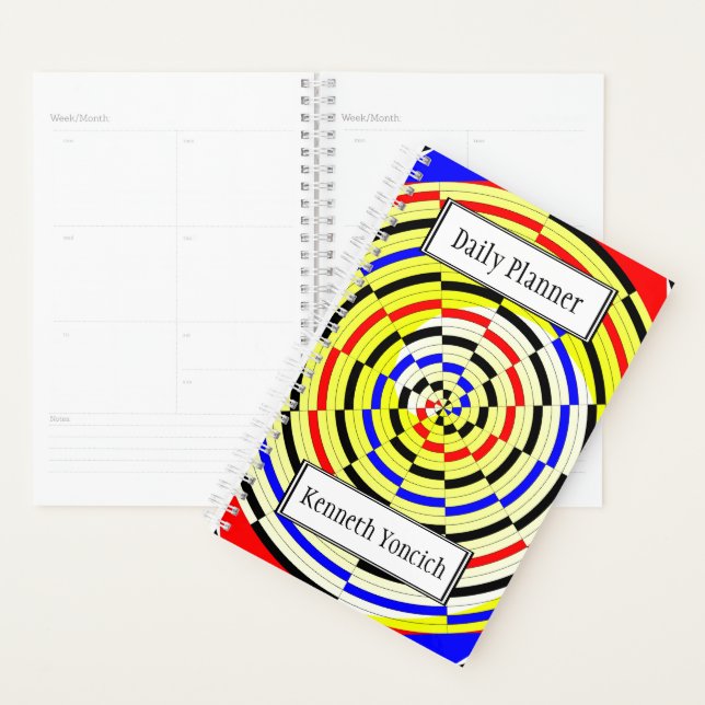 Yellow Spirals by Kenneth Yoncich Planner (Display)