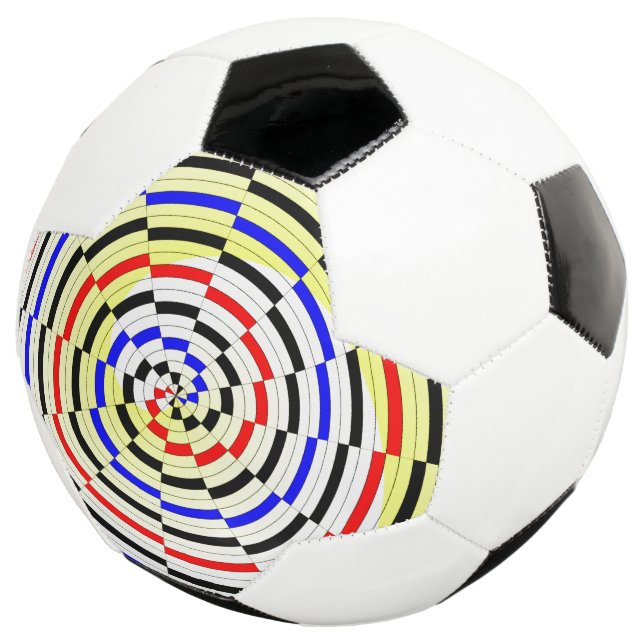 Yellow Spirals by Kenneth Yoncich Soccer Ball (Three Quarter)